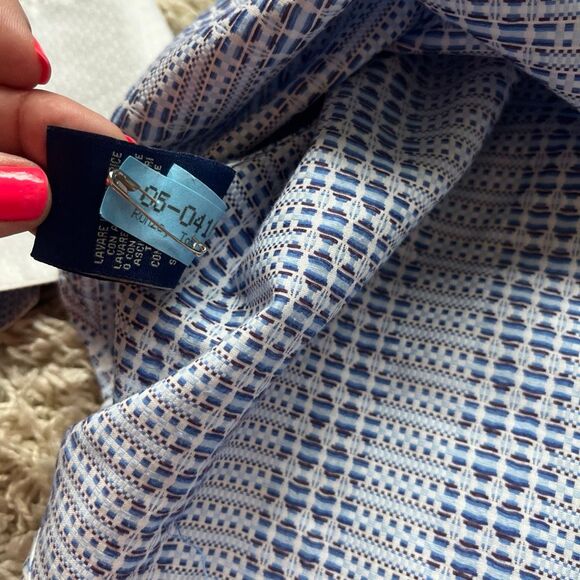 Robert Graham Intricate Geometric Weave Pattern French Cuff Button-Up Shirt XL - Picture 12 of 13